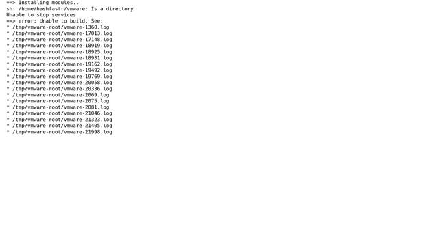 Problems installing VMware on arch linux