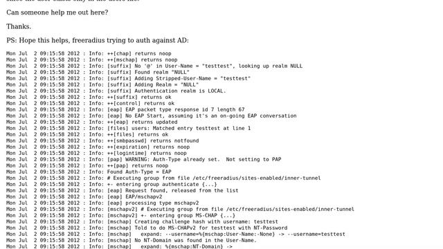 DevOps & SysAdmins: Radius Authorization against ActiveDirectory and the users file