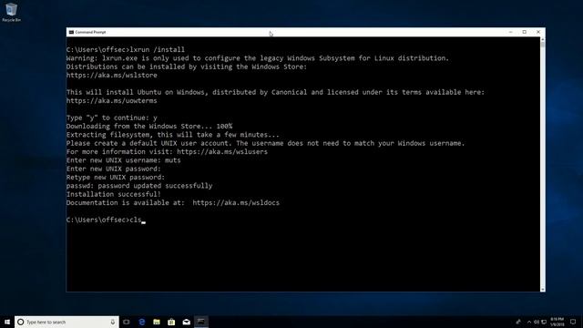 Kali on Windows 10 via Windows Subsystem for Linux