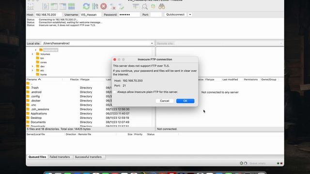 Connecting FTP Site Using File Zila on Mac