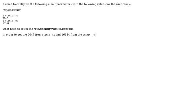 Unix & Linux: linux + limits.conf configuration