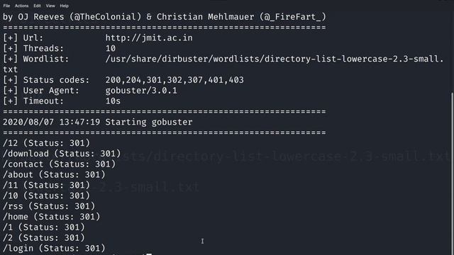 Brute Force hidd*n Directries using gobuster part 1