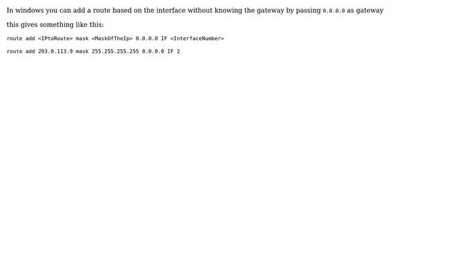 DevOps & SysAdmins: Windows static routes w/o specifying gateway (next hop) (5 Solutions!!)