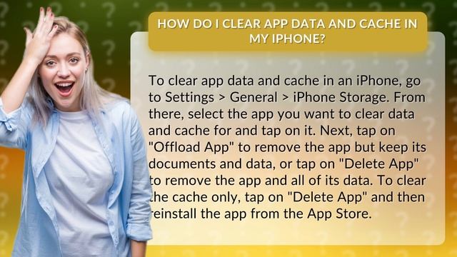 How do I clear app data and cache in my iPhone?