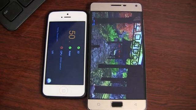 Iphone 5 IOS 9.1 vs Lenovo P1 Android6, Antutu Benchmark