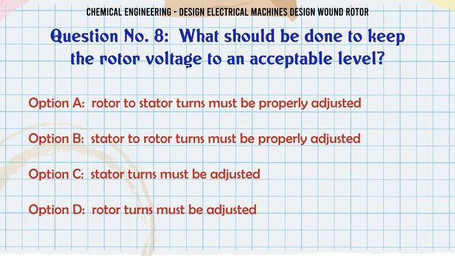 MCQ Questions Design Electrical Machines Design Wound Rotor With Answers
