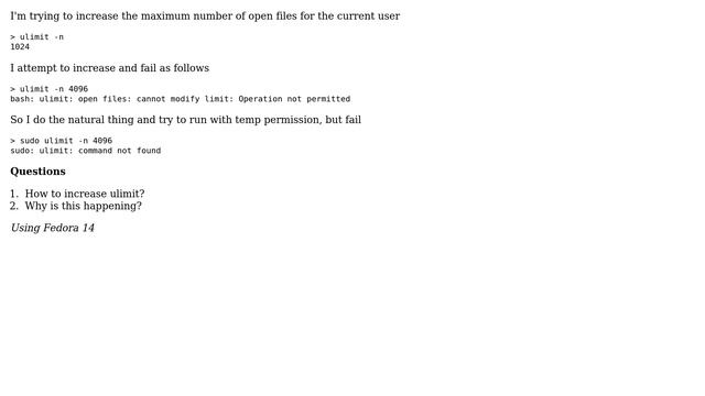 Unix & Linux: ulimit PICKLE: "Operation not permitted" and "Command not found" (2 Solutions!!)
