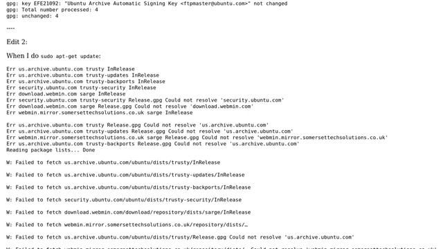 Ubuntu: authentication error?
