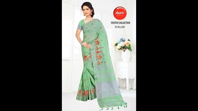 Lilen silk Apple Sarees Catalog Lowest Price Call +91-8758538270