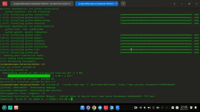 Download Video Youtube di Terminal Manjaro Linux Deepin ~ Arch Linux 2021