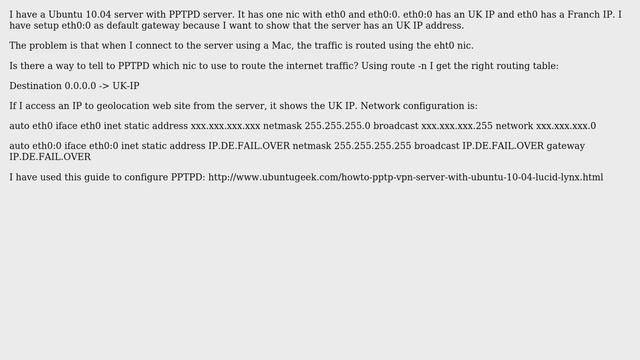 DevOps & SysAdmins: PPTPD nic configuration and default gateway