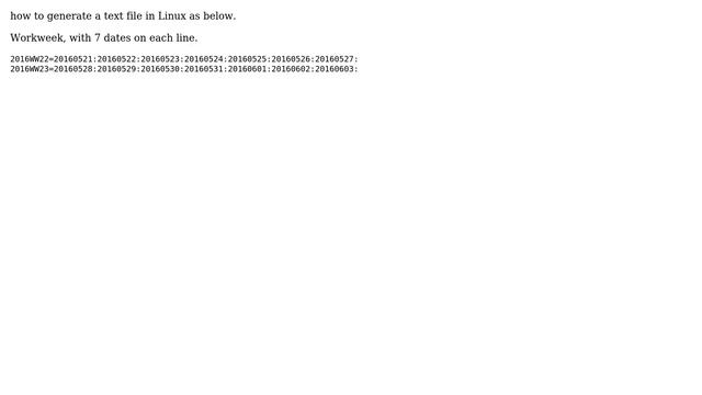 Unix & Linux: Generate Calendar Text File in Linux