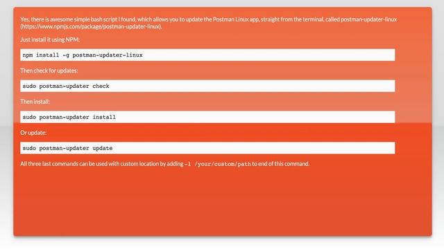 How to install/start Postman native v4.10.3 on Ubuntu 16.04 LTS 64-bit?