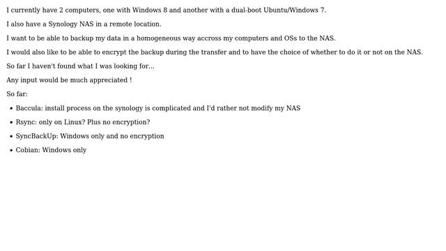 Backup - Windows, Linux, Encrypted, Network