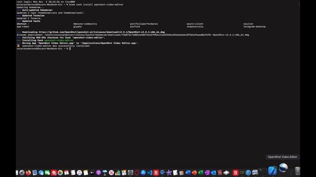 How to install OpenShot using Brew on mac (Edited using OpenShot!)