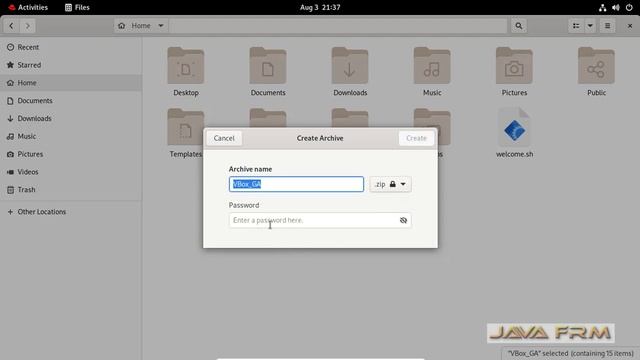 How to Create a Password Protected Zip File in RHEL 9 using GUI