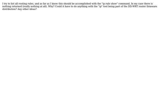 DevOps & SysAdmins: Command "ip rule show" not showing anything