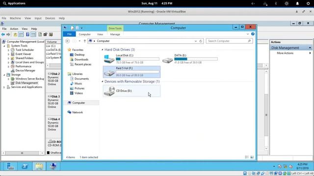 How to configure RAID 5 in Windows Server 2012