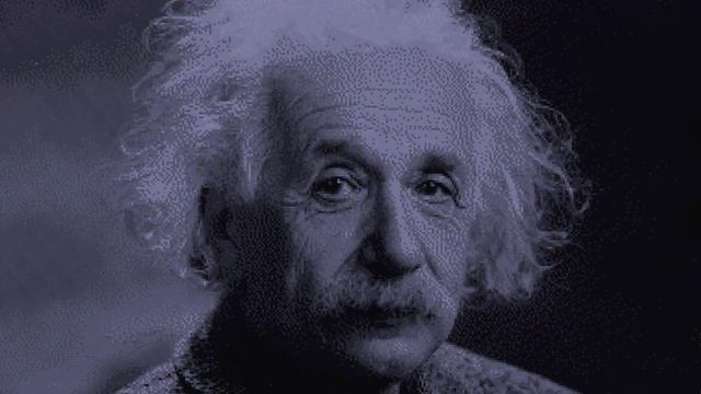 No com Minecraft Albert Einstein pixel art work