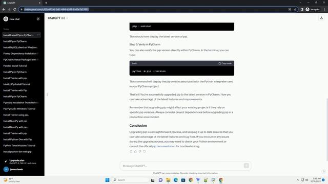 how to install latest pip version in pycharm