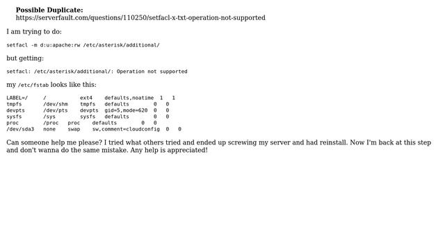 DevOps & SysAdmins: Setfacl: Operation not supported