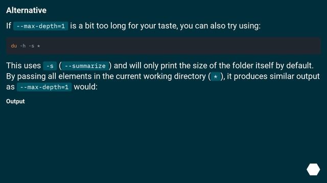 Display each sub-directory size in a list format using one line command in Bash?