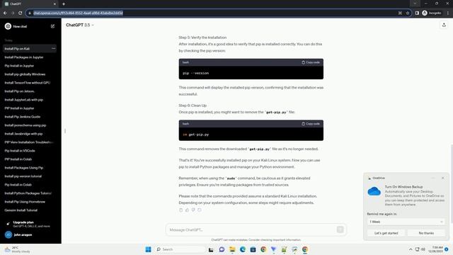 how to install pip kali