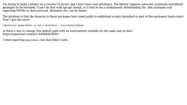 How to run autotools from a nonstandard directory?