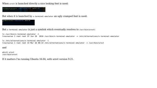 Unix & Linux: Why Does Urxvt Appear Different When Run Through X-terminal-emulator?