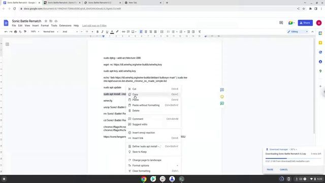 How to install Sonic Battle Rematch on a Chromebook