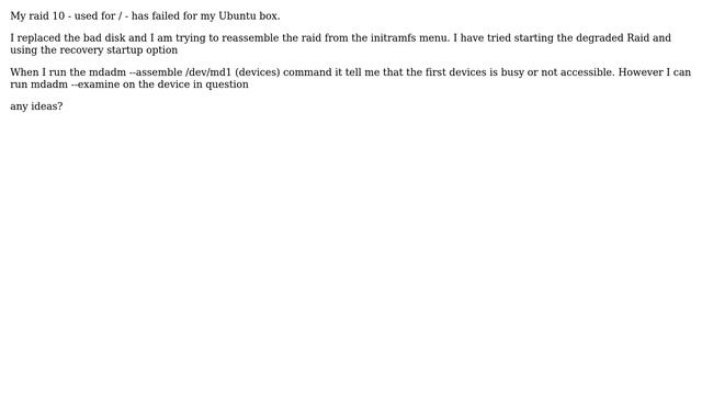 DevOps & SysAdmins: Reassembling Raid 10 in Ubuntu from the initramfs menu