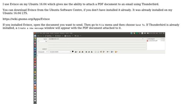 Ubuntu: pdf reader with Send By Mail option