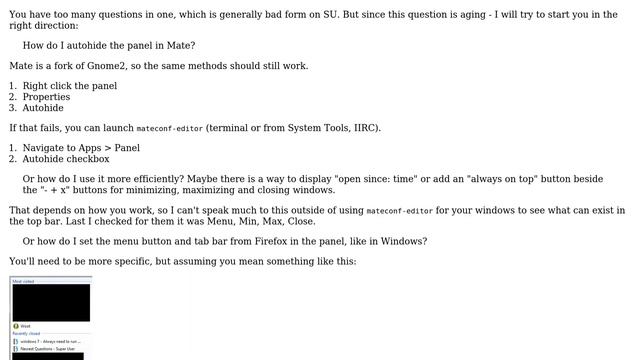 Linux Mint Mate system title bar features