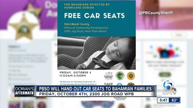 Free car seats for Bahamian families affected by Hurricane Dorian