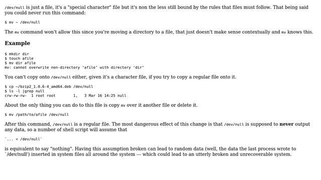 Why is moving directories to /dev/null dangerous? (4 Solutions!!)