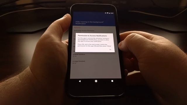 Hiding the Running in the Background Notification on Android Oreo