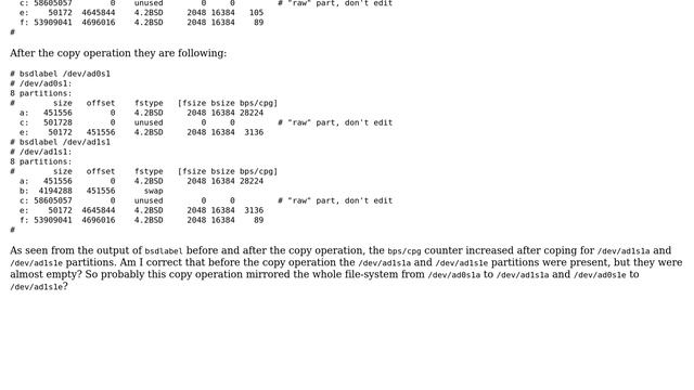 Unix & Linux: understand the output of bsdlabel