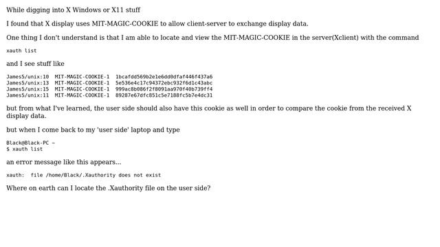 Where can I find the MIT-MAGIC-COOKIE in the user side?