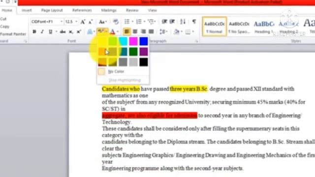 Highlighting text, changing font color, Spell check