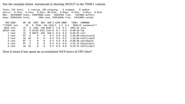 What does TIME+ (cpu time, hundredth) in top mean? (2 Solutions!!)