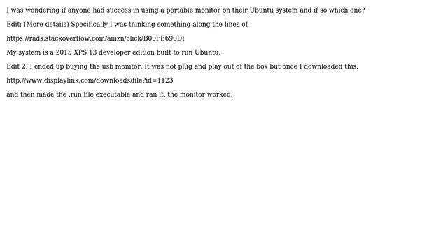 Ubuntu: Portable monitors that work with Ubuntu/Linux