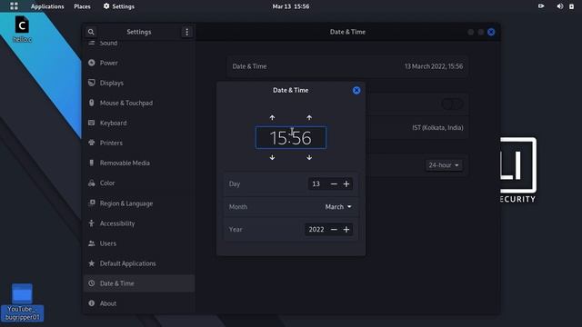 How to change the date and time in kali linux ?