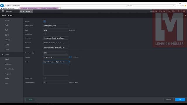Dahua SMTP