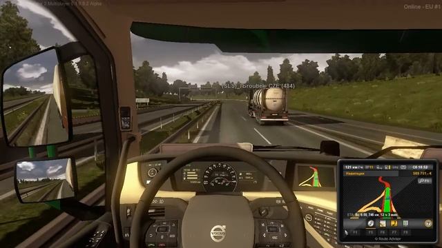 ETS 2 Multiplayer - Чуть не зажал при обгоне.