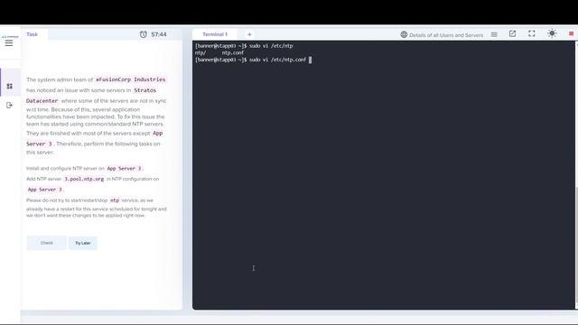 NTP (Network Time Protocol) setup on Linux machine.