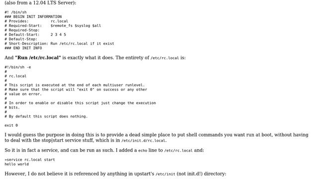 Unix & Linux: What's the difference between /etc/rc.local and /etc/init.d/rc.local? (2 Solutions!!)