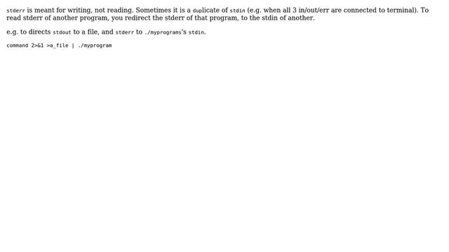 Reading from stderr in c (3 Solutions!!)