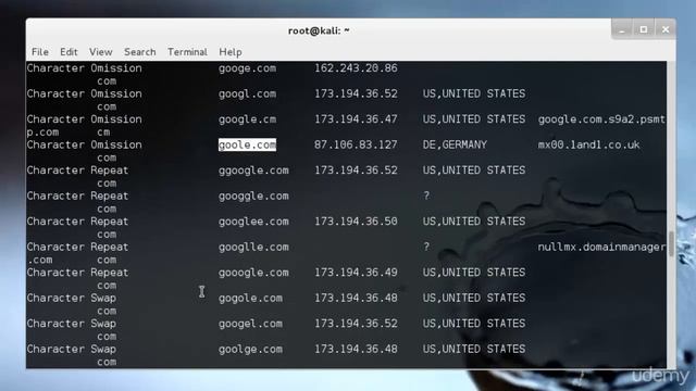 30# Kali Linux - URLcrazy