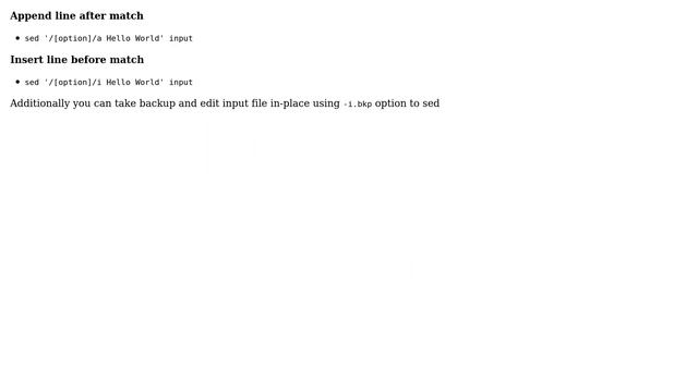Unix & Linux: How to insert text after a certain string in a file? (3 Solutions!!)