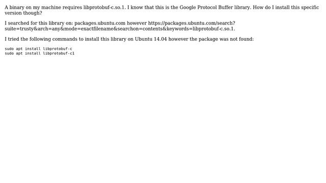 Ubuntu: How to Install libprotobuf-c.so.1?